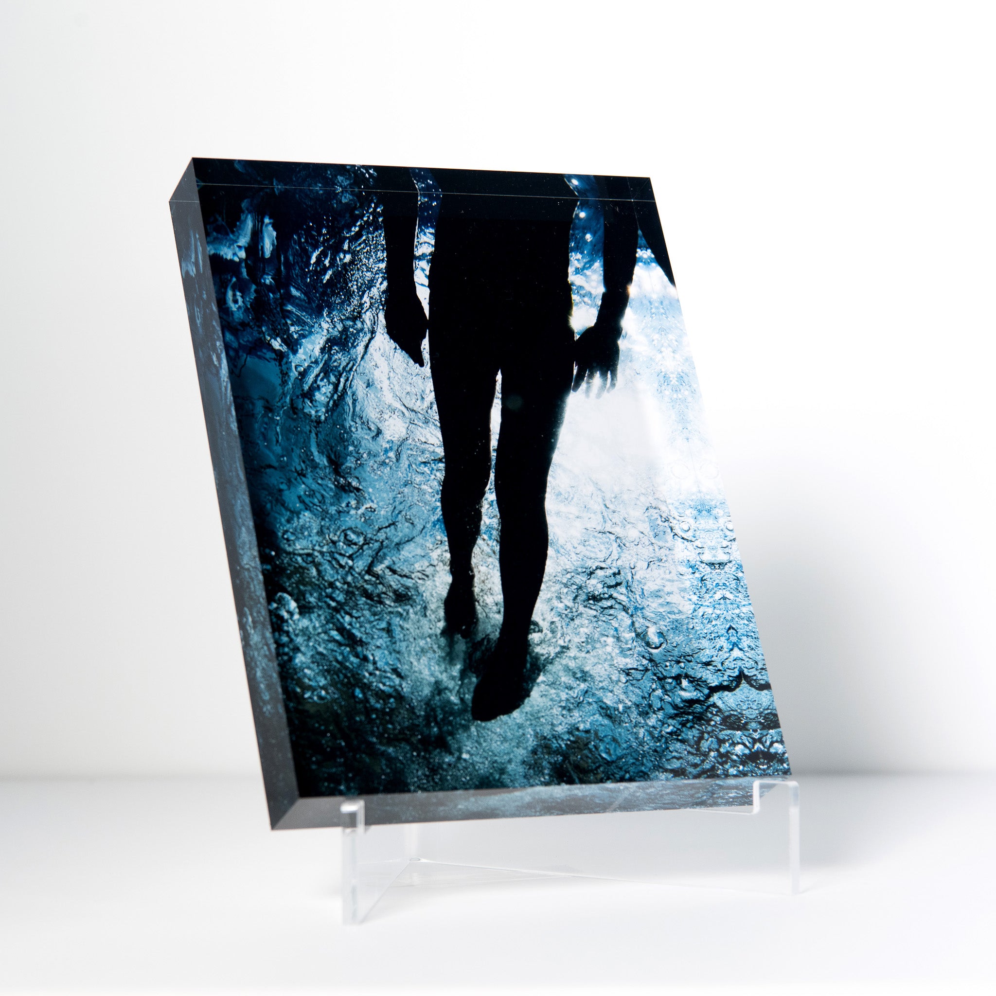 Lucite Block : Swimmer Silhouette